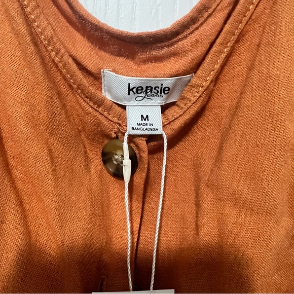 Kenzie Jeans Coral Sleeveless Front Button Jumpsuit Sz M NWT - Picture 8 of 8